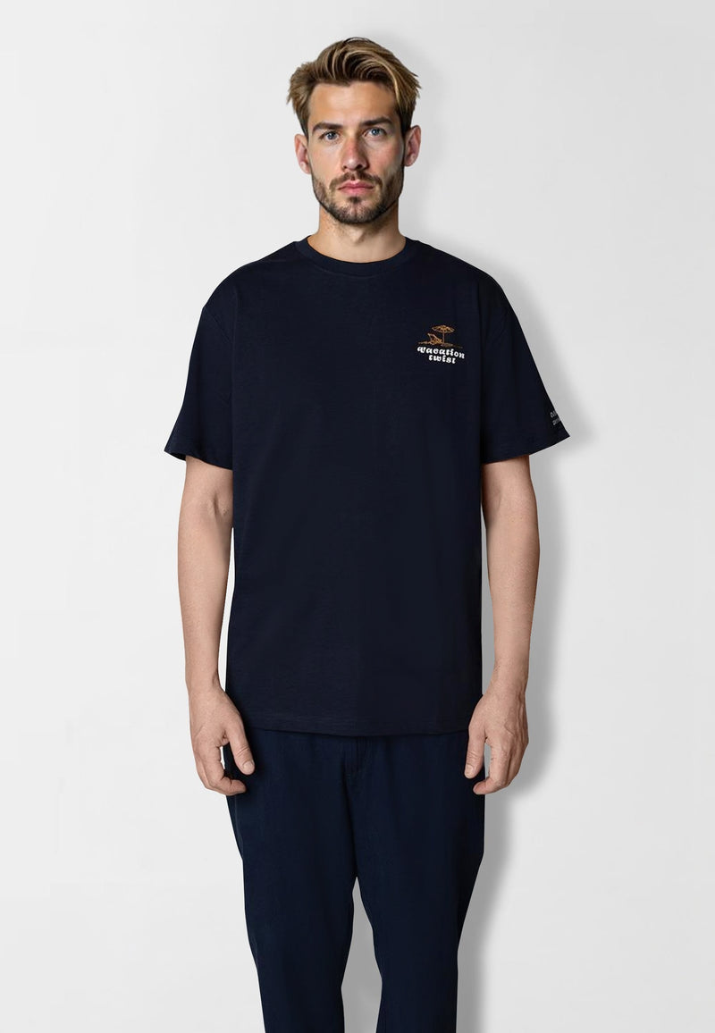 Clean Cut Copenhagen Fred organic cotton t-shirt T-shirts S/S Navy