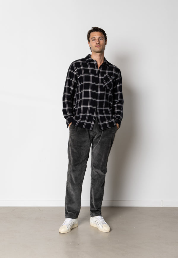 Clean Cut Copenhagen Gibson checked cotton shirt Shirts L/S Black / Grey