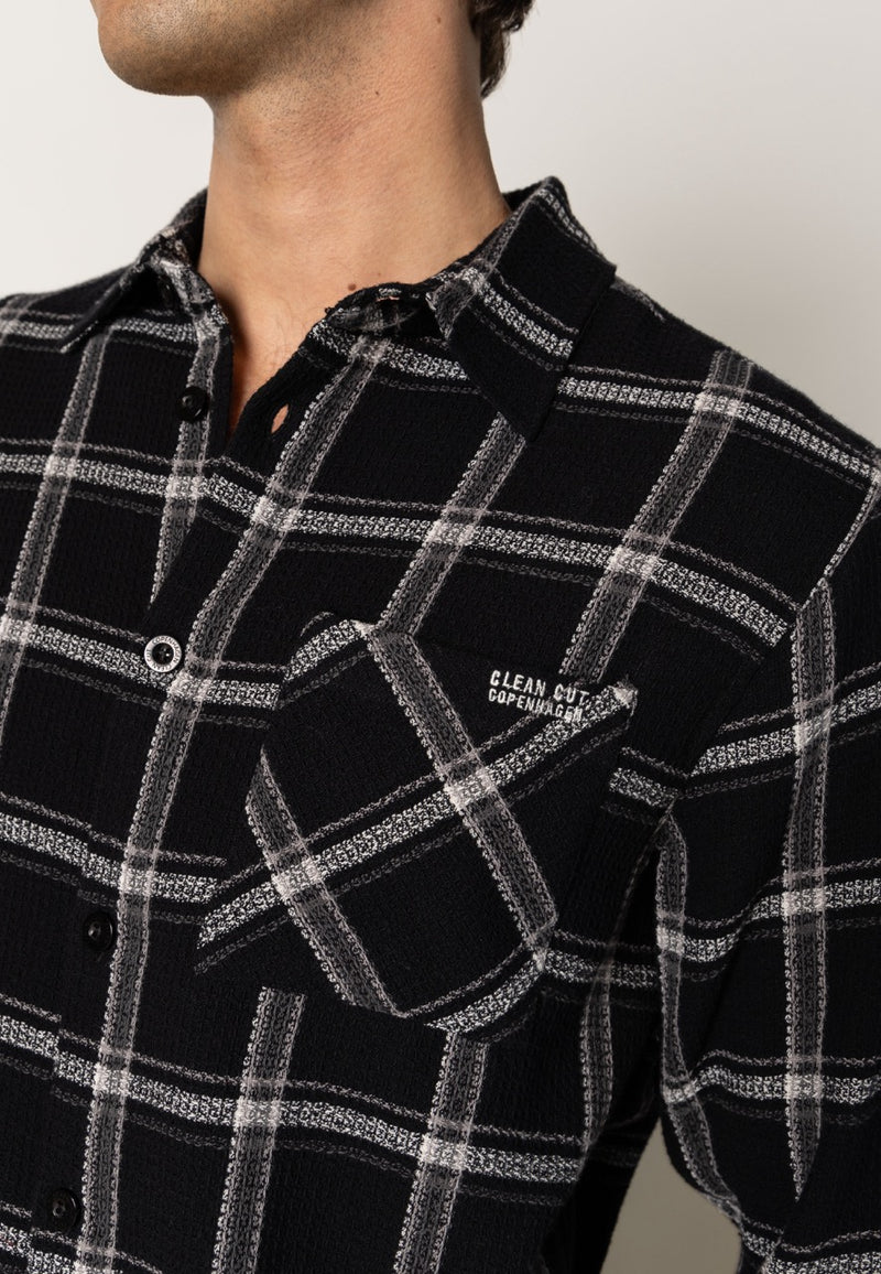 Clean Cut Copenhagen Gibson checked cotton shirt Shirts L/S Black / Grey