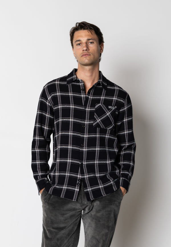 Clean Cut Copenhagen Gibson checked cotton shirt Shirts L/S Black / Grey