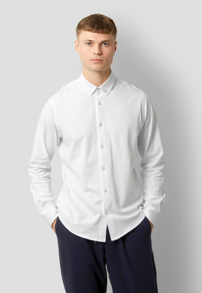 Clean Cut Copenhagen Hudson jersey stretch shirt Shirts L/S White