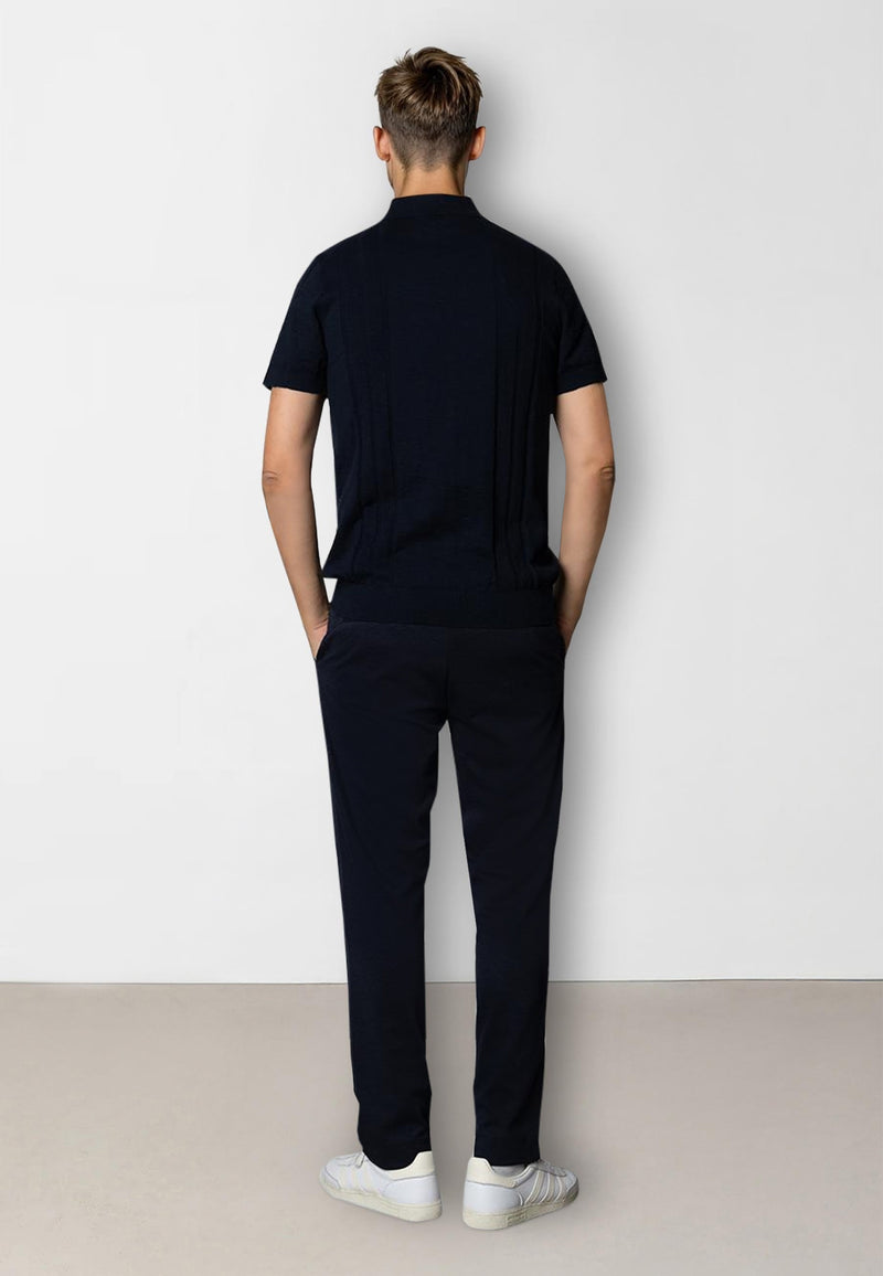 Clean Cut Copenhagen Jonas knitted polo Polos Navy