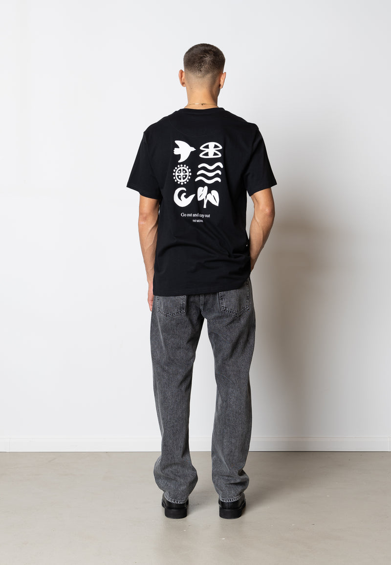 Fat Moose LUTZ ORGANIC COTTON T-SHIRT T-shirts S/S Black