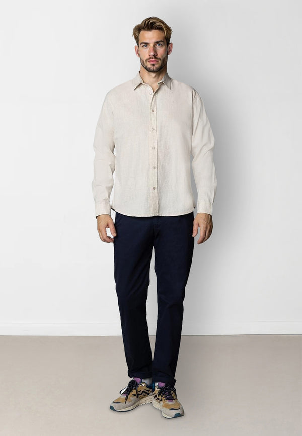 Clean Cut Copenhagen Luca cotton/linen L/S shirt Shirts L/S Light beige