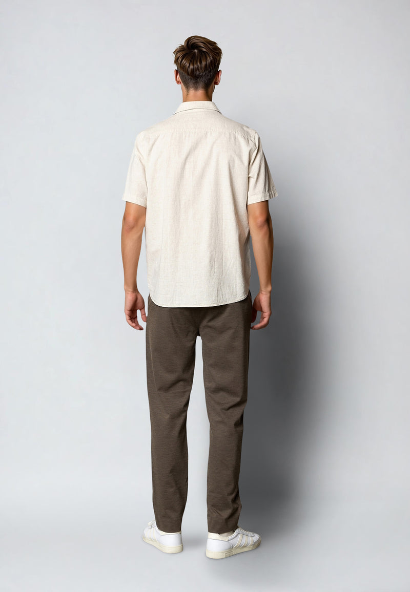 Clean Cut Copenhagen Luca cotton/linen S/S shirt Shirts S/S Light beige