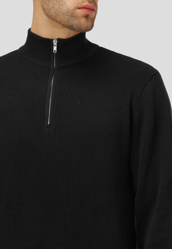 Clean Cut Copenhagen Mario half zip knit Knit Black