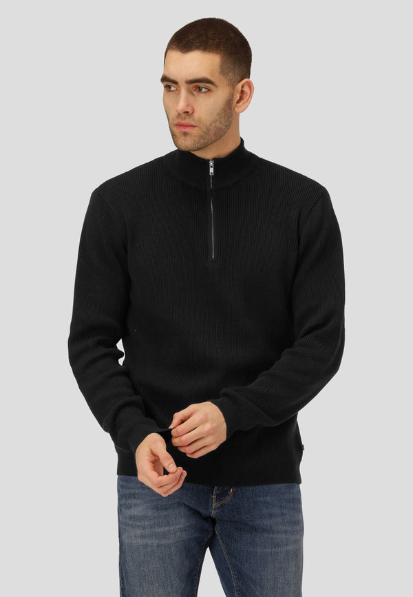 Clean Cut Copenhagen Mario half zip knit Knit Black