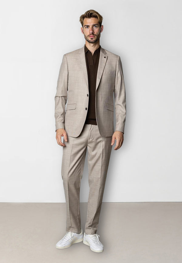 Clean Cut Copenhagen Mateo stretch blazer Blazers Brown check melange