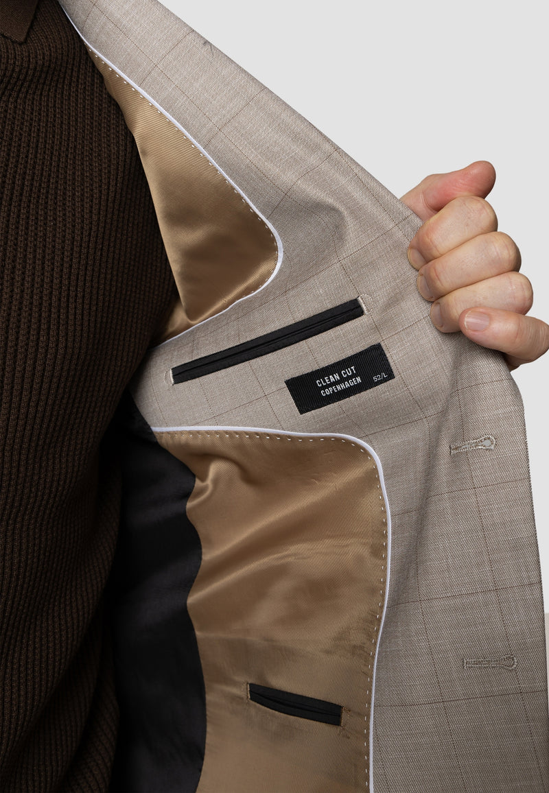 Clean Cut Copenhagen Mateo stretch blazer Blazers Brown check melange