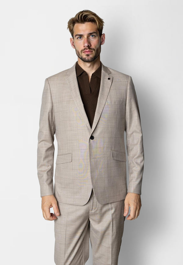 Clean Cut Copenhagen Mateo stretch blazer Blazers Brown check melange