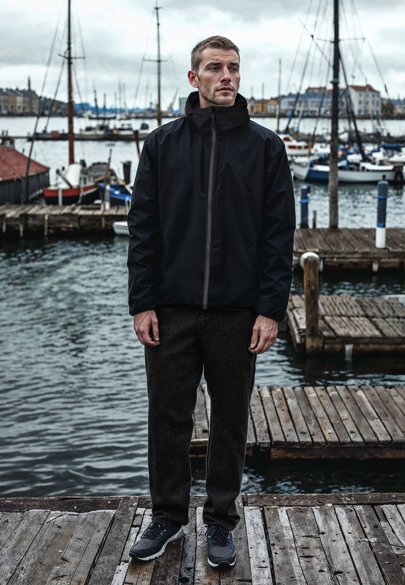 Clean Cut Copenhagen Mathias shell hood jacket Jackets Black