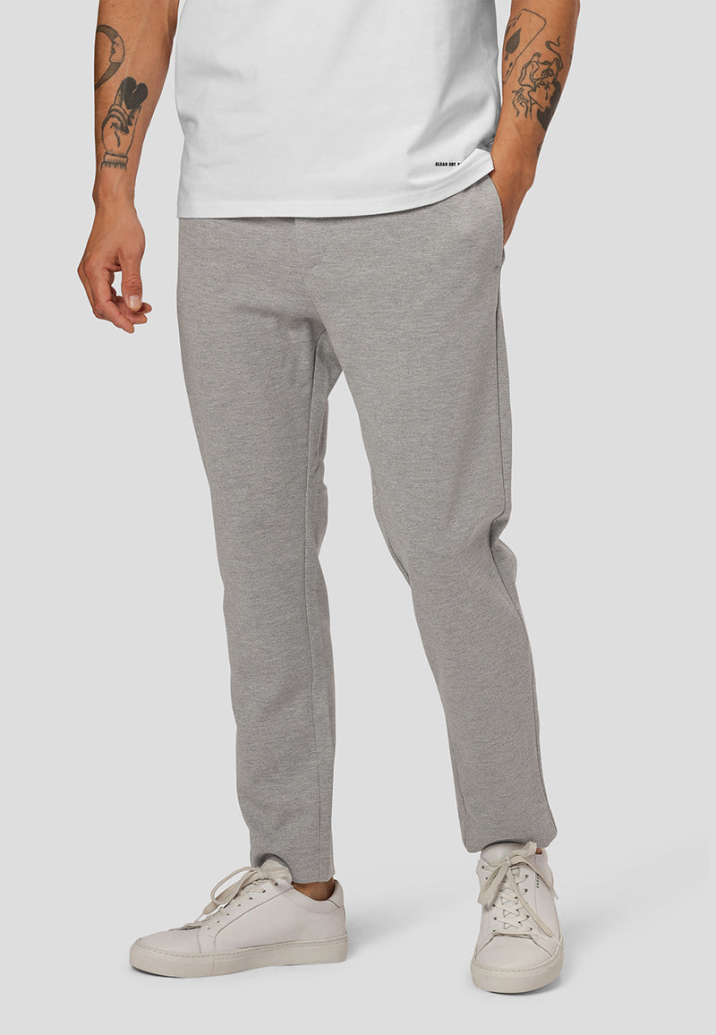 Clean Cut Copenhagen Milano jersey stretch pants Pants Light Grey Melange