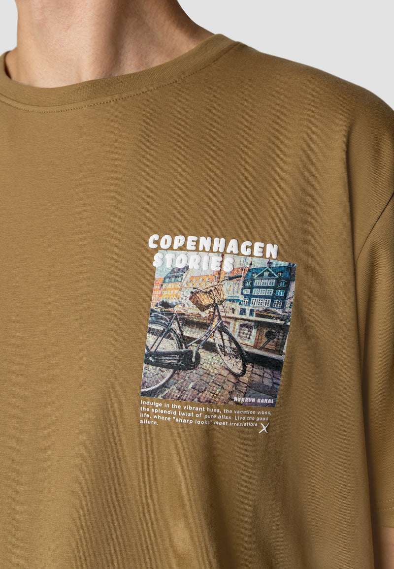 Clean Cut Copenhagen Nyhavn organic cotton t-shirt T-shirts S/S Dark Khaki