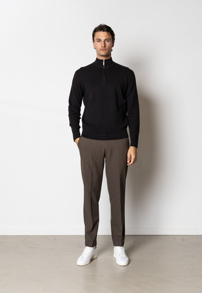 Clean Cut Copenhagen Oscar half zip knitted jumper Knit Black