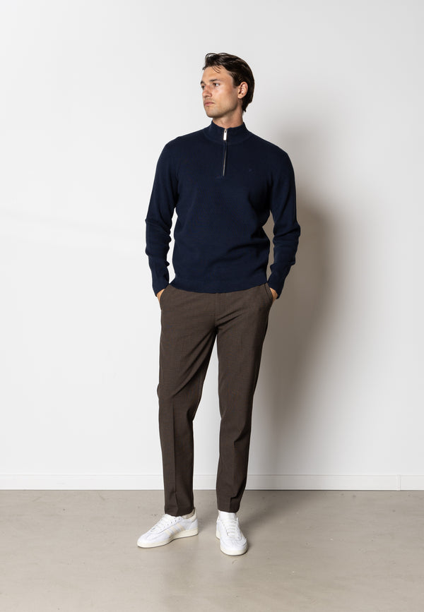 Clean Cut Copenhagen Oscar half zip knitted jumper Knit Navy