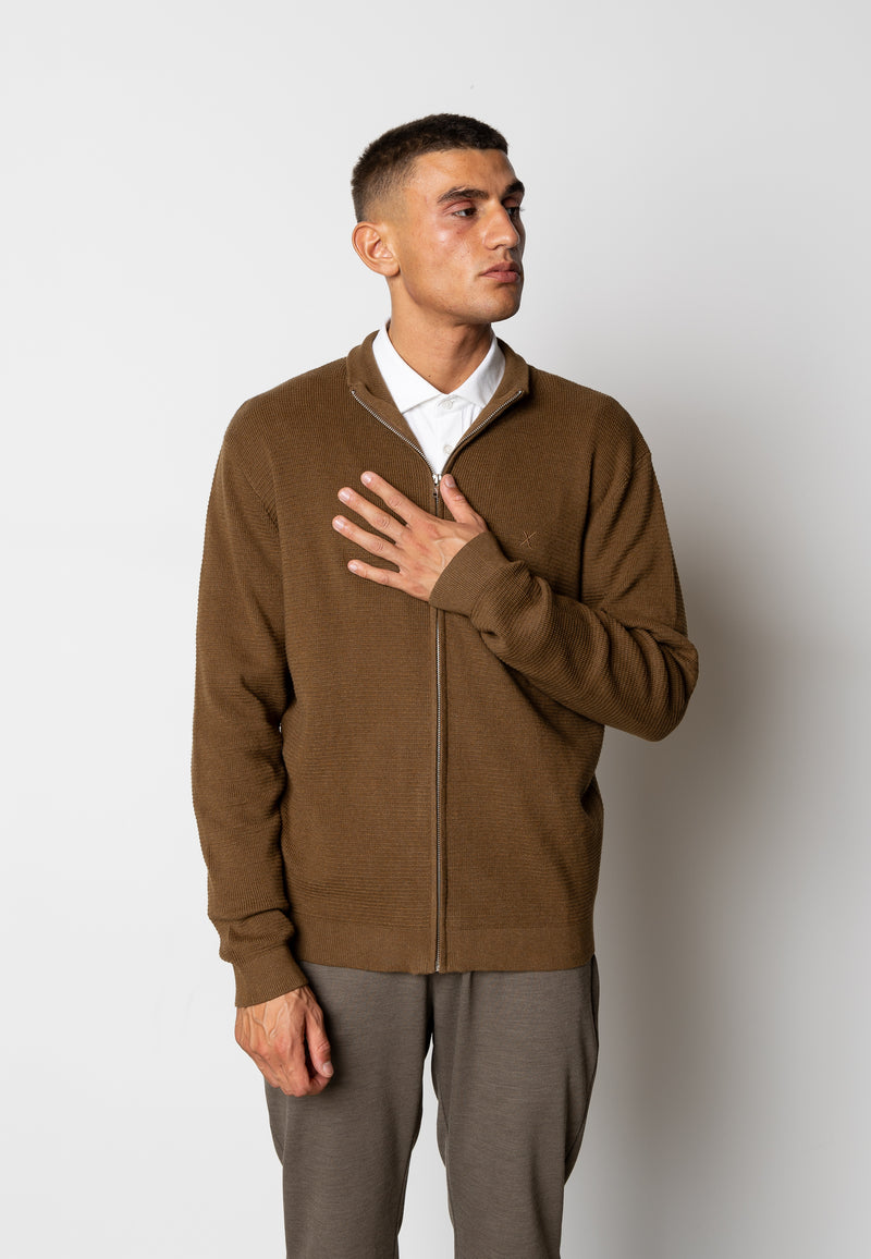 Clean Cut Copenhagen Oscar knitted cardigan Knit Brown Melange