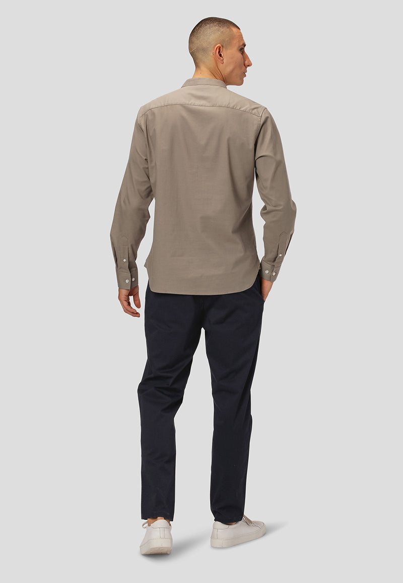 Clean Cut Copenhagen Oxford mandarin collar stretch shirt Shirts L/S Dusty Green
