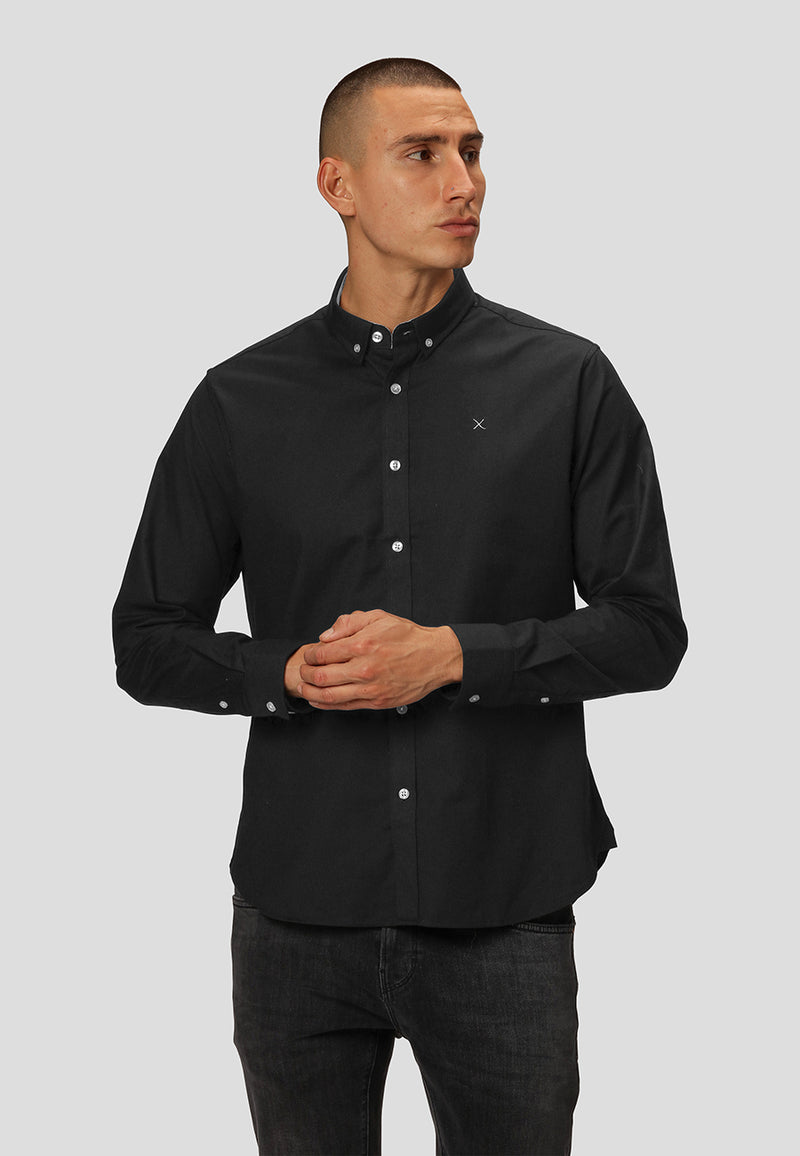 Clean Cut Copenhagen Oxford stretch shirt Shirts L/S Black 01
