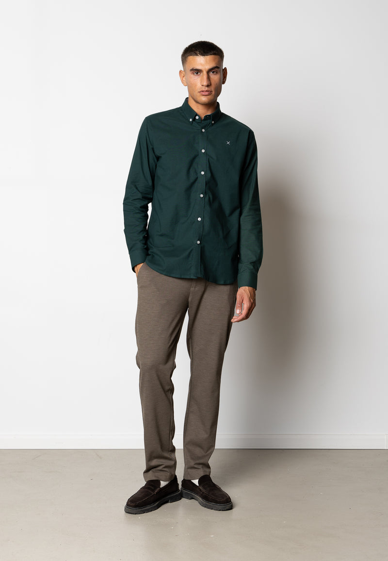 Clean Cut Copenhagen Oxford stretch shirt Shirts L/S Deep Green