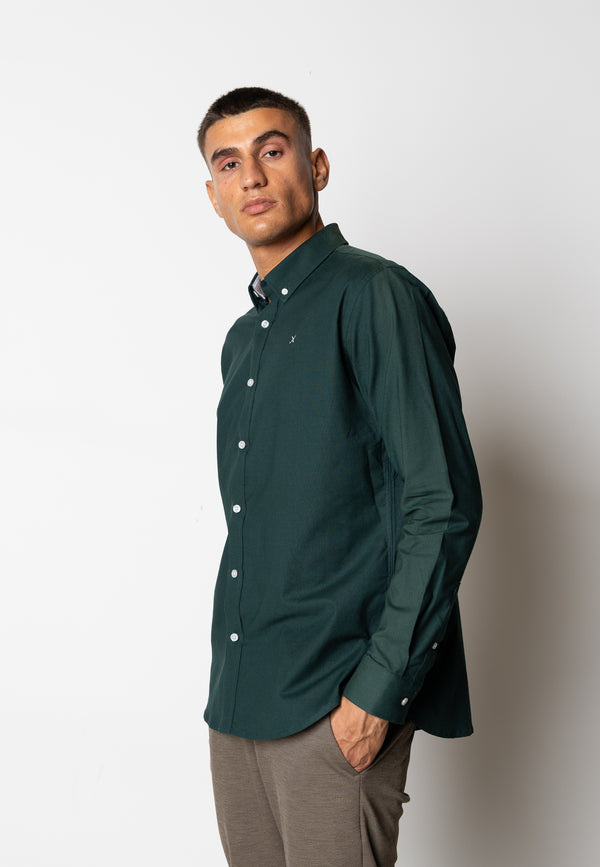 Clean Cut Copenhagen Oxford stretch shirt Shirts L/S Deep Green