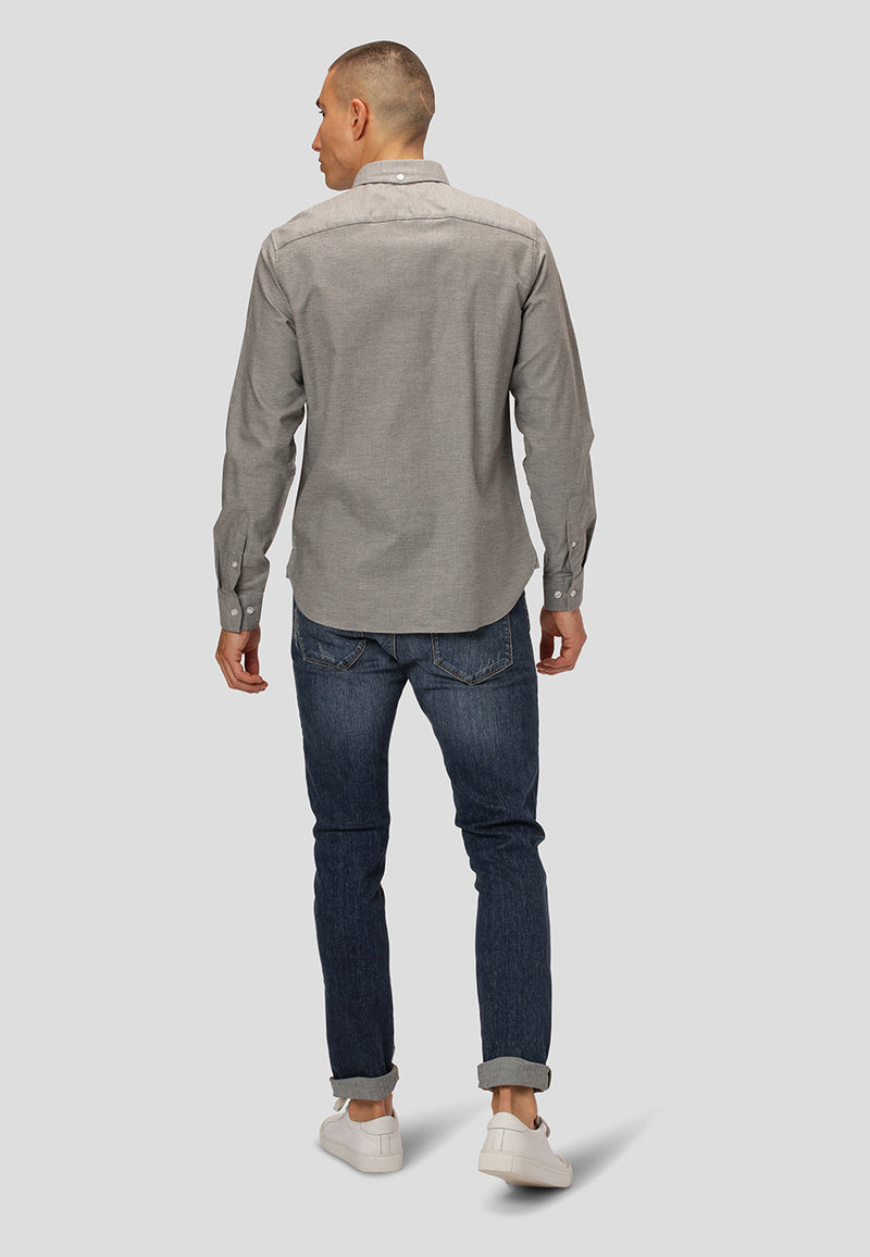 Clean Cut Copenhagen Oxford stretch shirt Shirts L/S Light Grey Melange