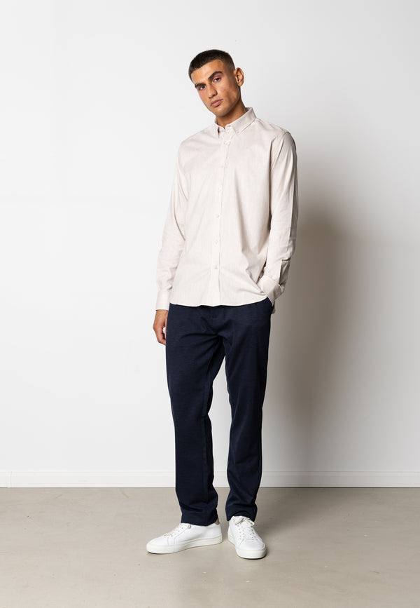 Clean Cut Copenhagen Oxford stretch shirt Shirts L/S Sand Melange