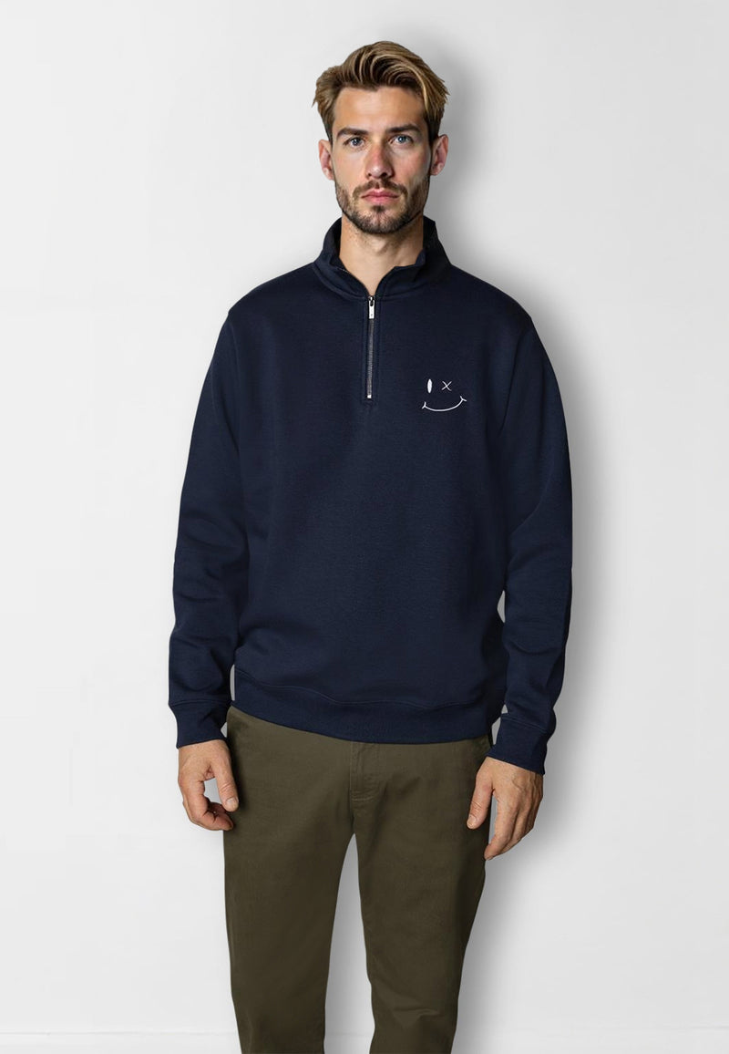 Clean Cut Copenhagen Patrick half-zip sweater Sweatshirts Navy