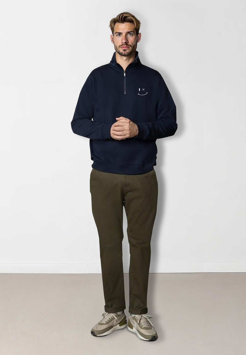 Clean Cut Copenhagen Patrick half-zip sweater Sweatshirts Navy