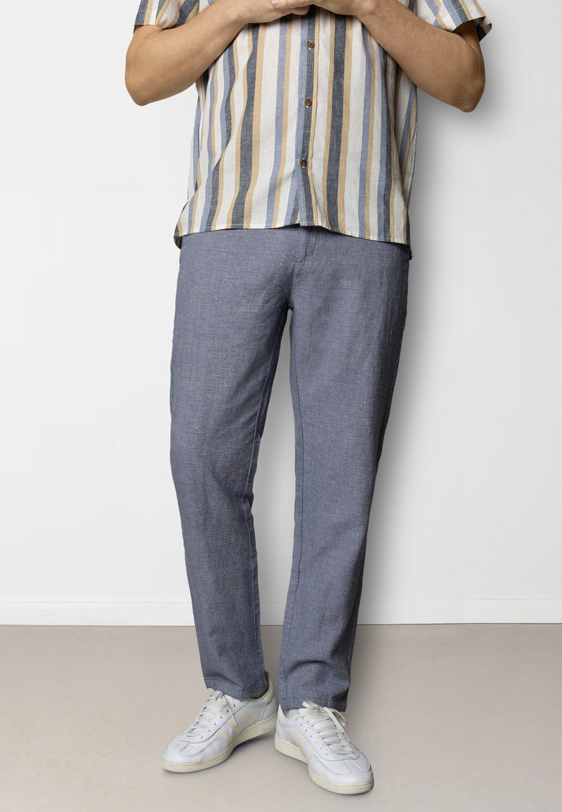 Clean Cut Copenhagen Roman cotton/linen pants Pants Navy Melange