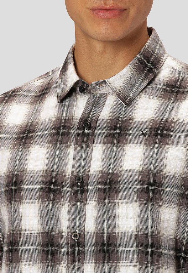 Clean Cut Copenhagen Sälen Organic flannel 8 shirt Shirts L/S Grey / White Check