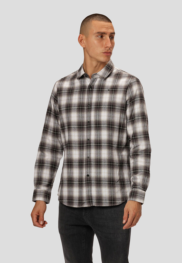 Clean Cut Copenhagen Sälen Organic flannel 8 shirt Shirts L/S Grey / White Check