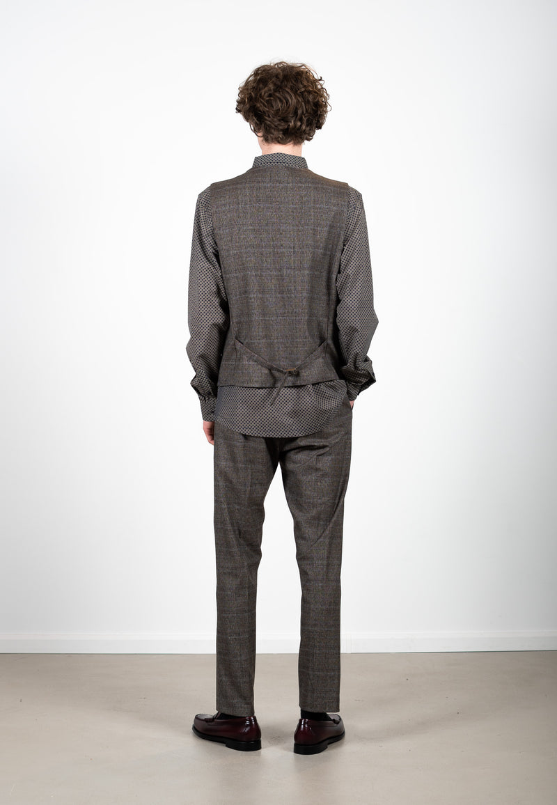 Clean Cut Copenhagen Sebastian XO waistcoat Vest Dark Grey Check