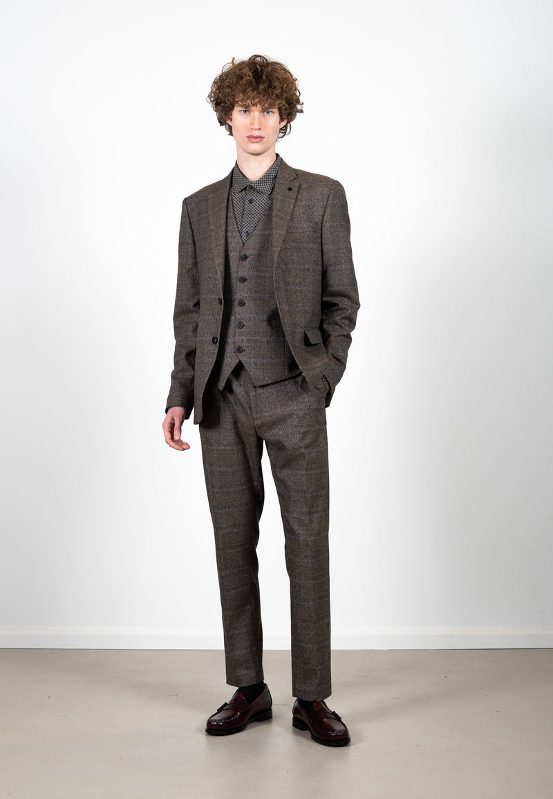 Clean Cut Copenhagen Sebastian XO waistcoat Vest Dark Grey Check