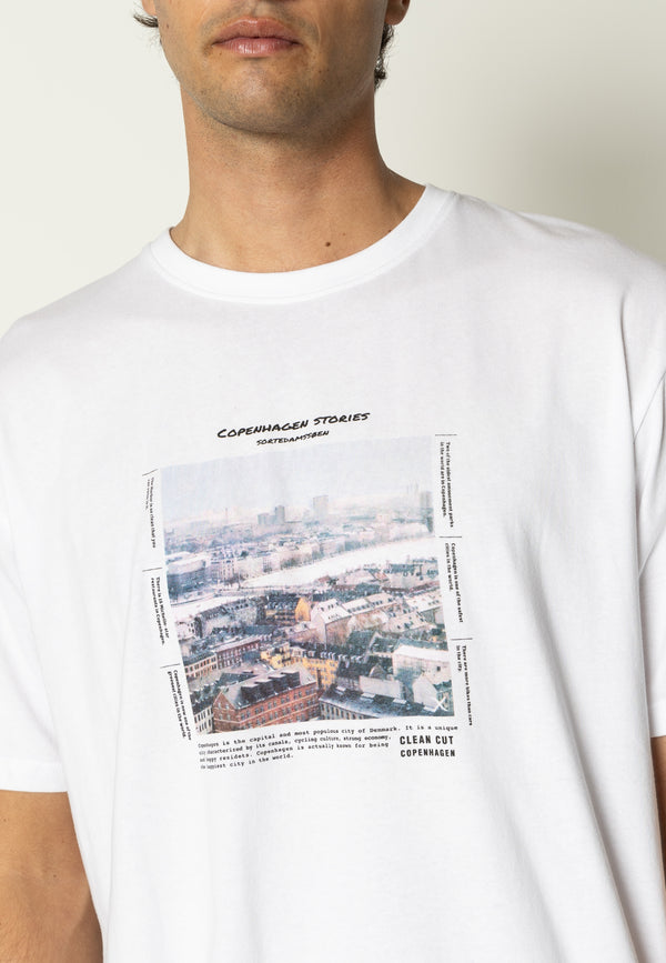 Clean Cut Copenhagen Sortedamssøen organic t-shirt T-shirts S/S White