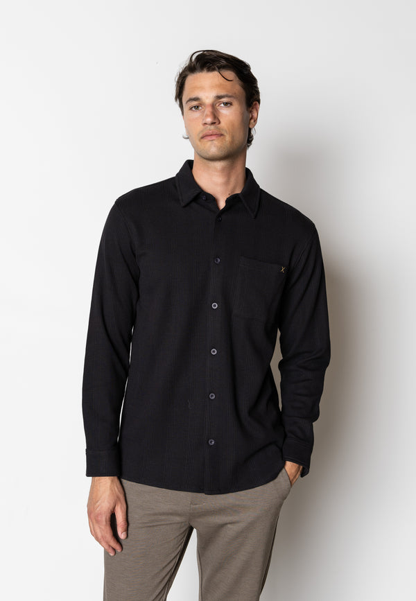 Clean Cut Copenhagen Viggo structured shirt Shirts L/S Black