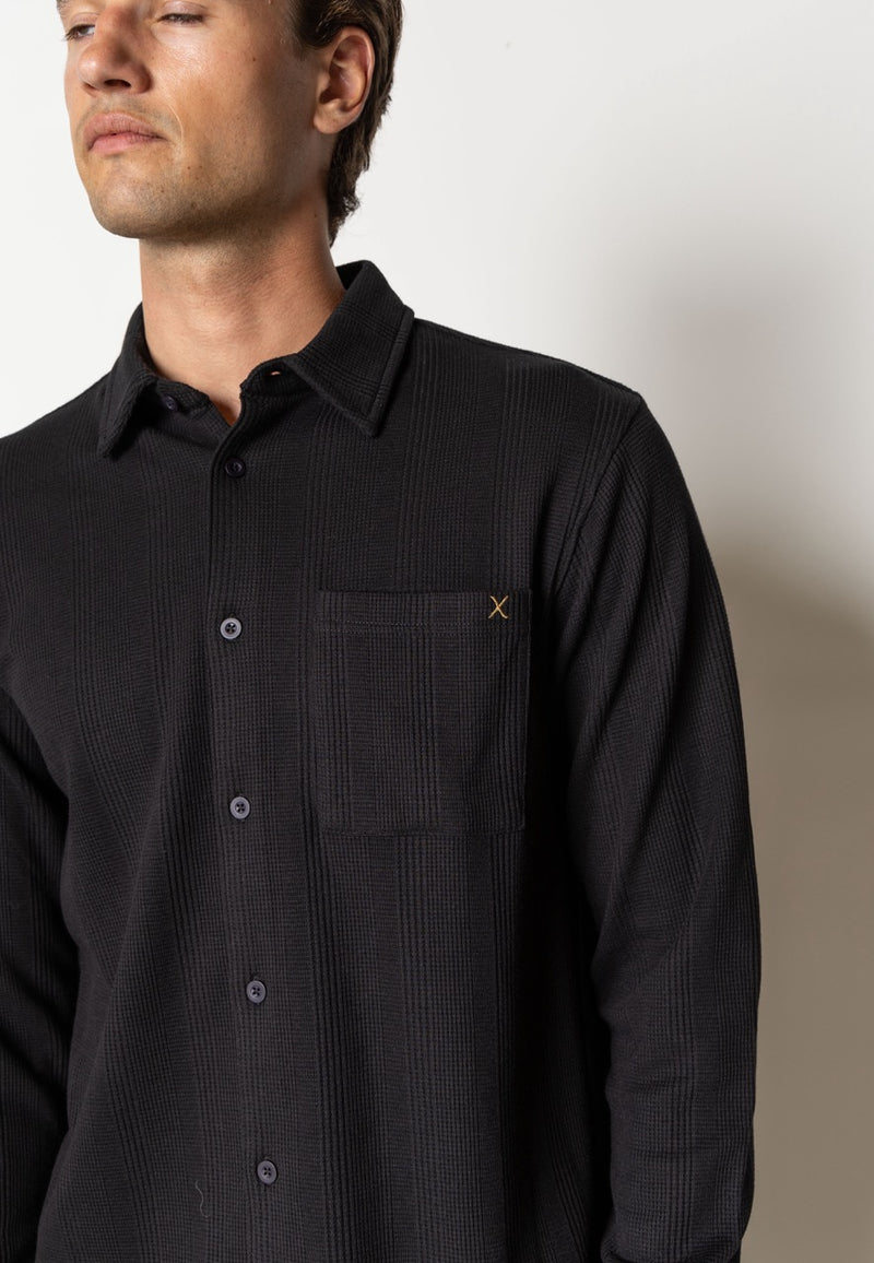 Clean Cut Copenhagen Viggo structured shirt Shirts L/S Black