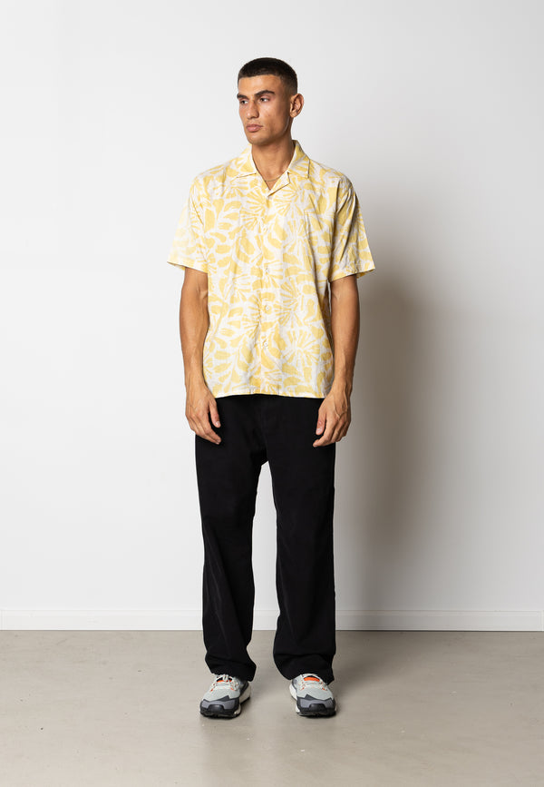 Fat Moose ZANE SUMMER SHIRT Shirts S/S Multi Warm Yellow/Ecru