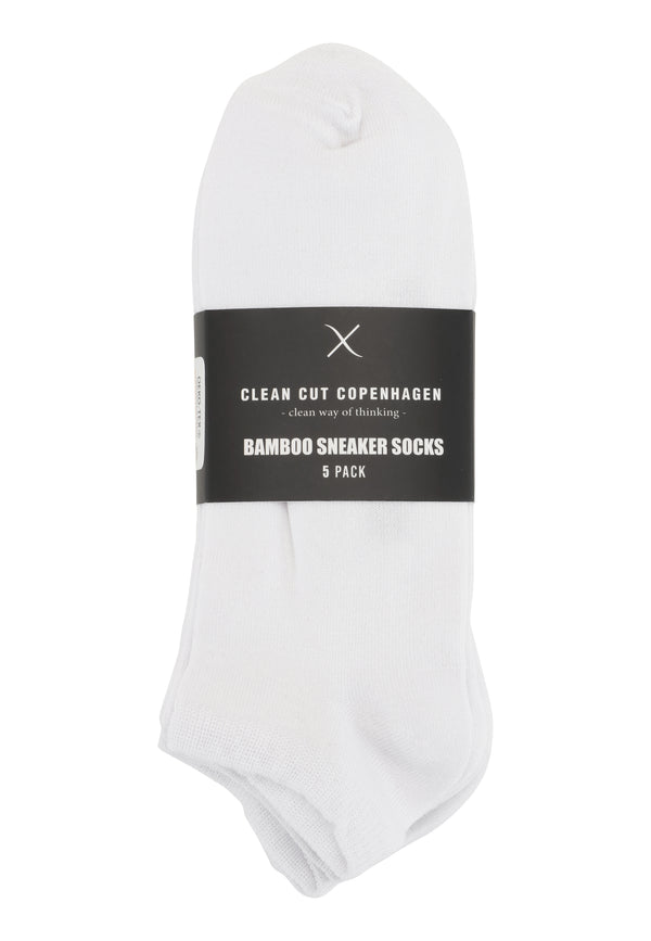 Clean Cut Copenhagen Bamboo 5-pack sneaker socks Accessories White