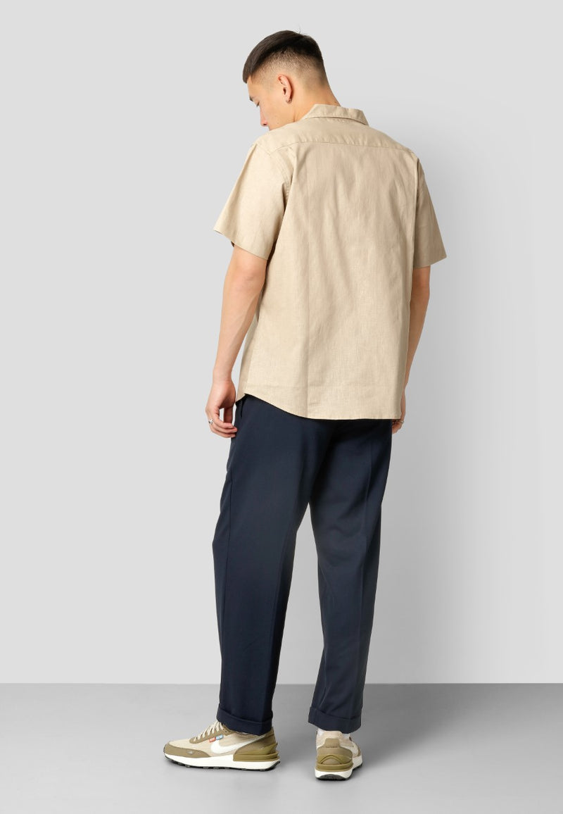 Clean Cut Copenhagen Bowling cotton/linen S/S shirt Shirts S/S Khaki