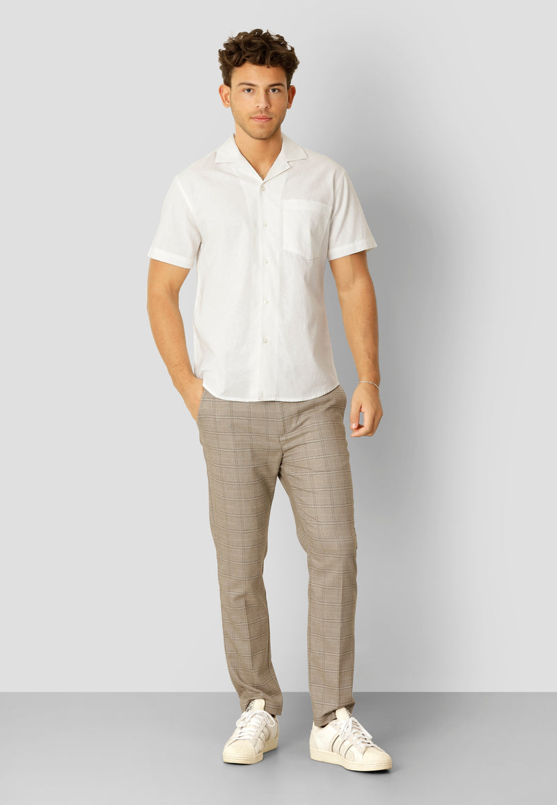 Clean Cut Copenhagen Bowling cotton/linen S/S shirt Shirts S/S White