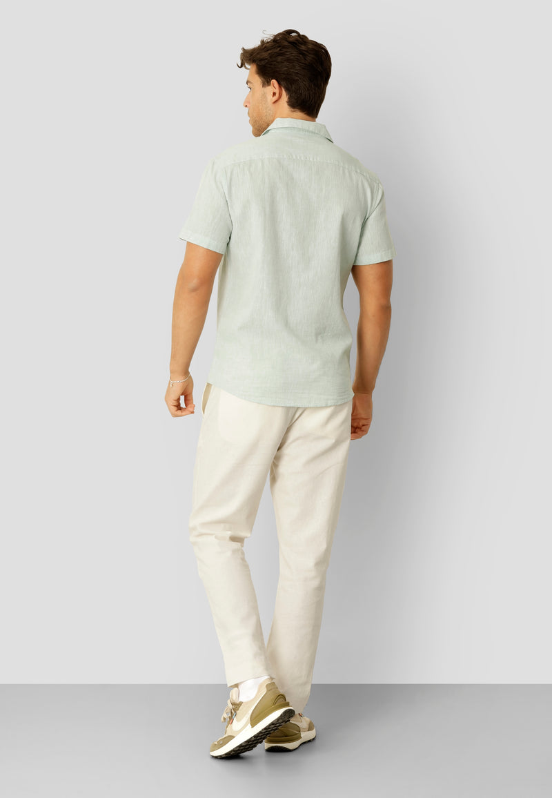 Clean Cut Copenhagen Giles cotton/linen shirt Shirts S/S Minty Green Melange