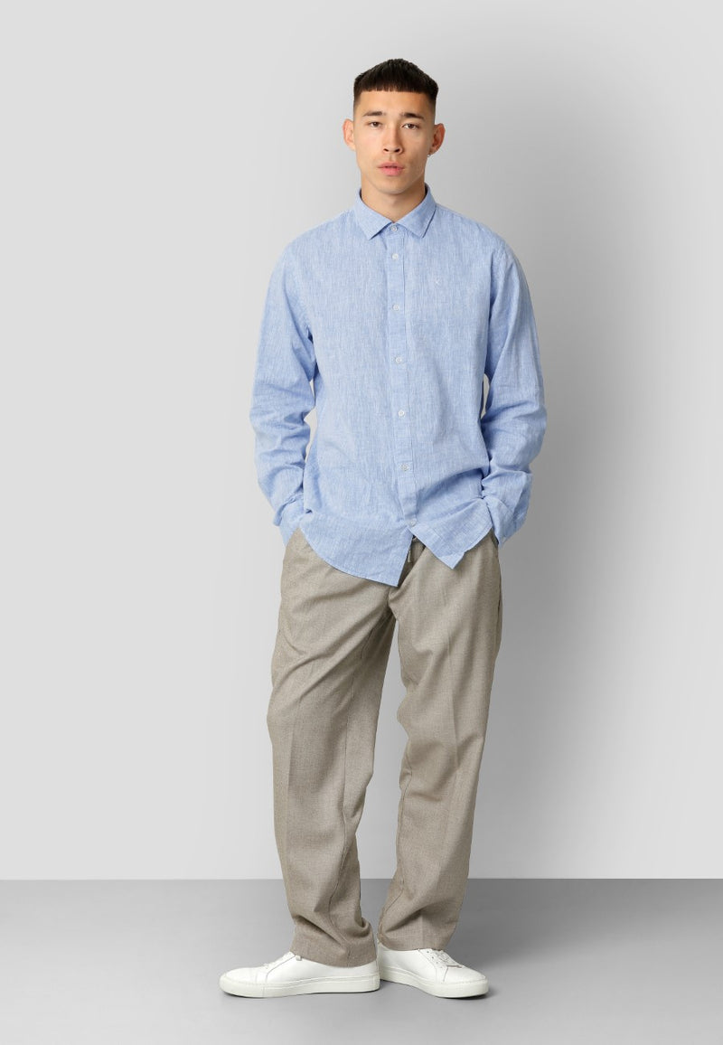 Clean Cut Copenhagen Jamie cotton/linen shirt Shirts L/S Blue Melange