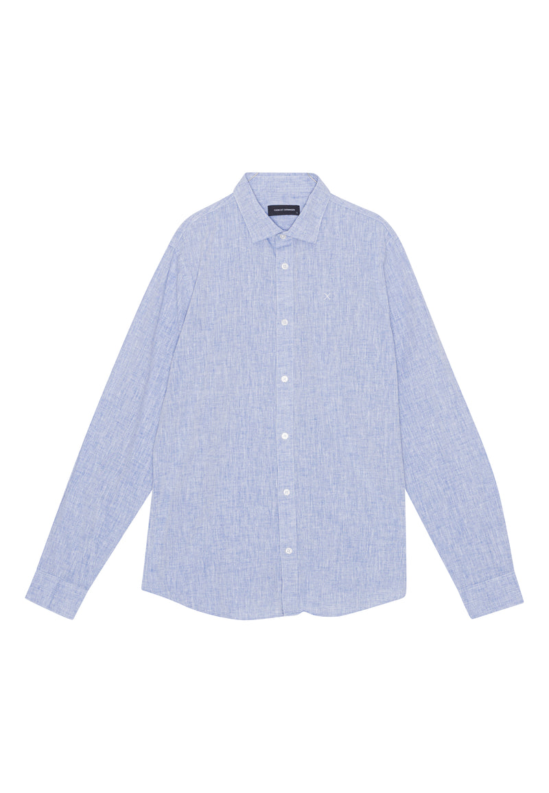 Clean Cut Copenhagen Jamie cotton/linen shirt Shirts L/S Blue Melange