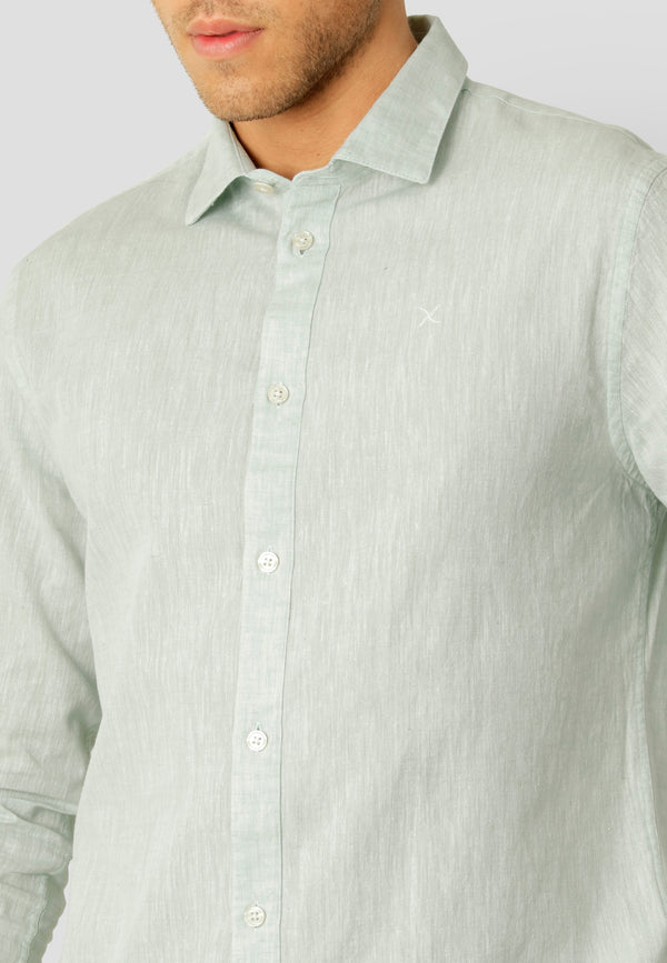Clean Cut Copenhagen Jamie cotton/linen shirt Shirts L/S Minty Green Melange