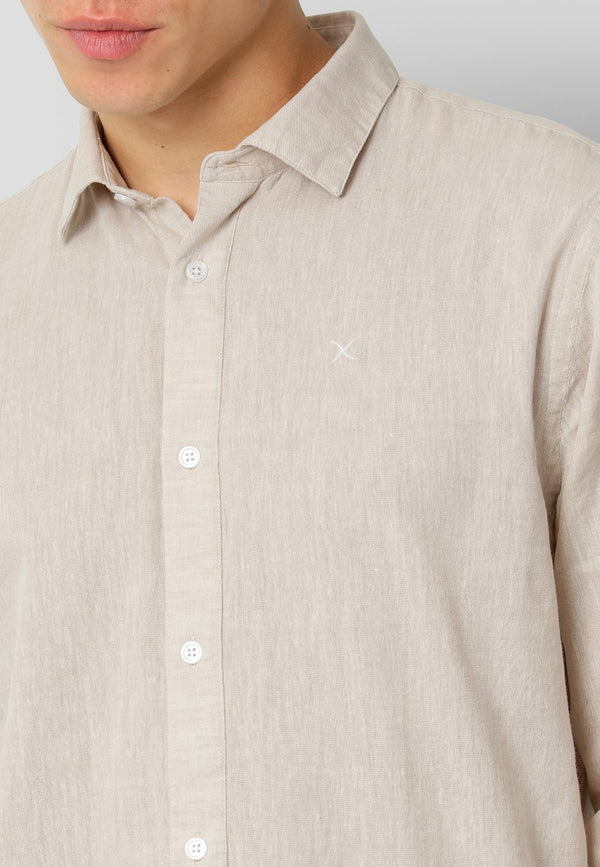 Clean Cut Copenhagen Jamie cotton/linen shirt Shirts L/S Sand Melange