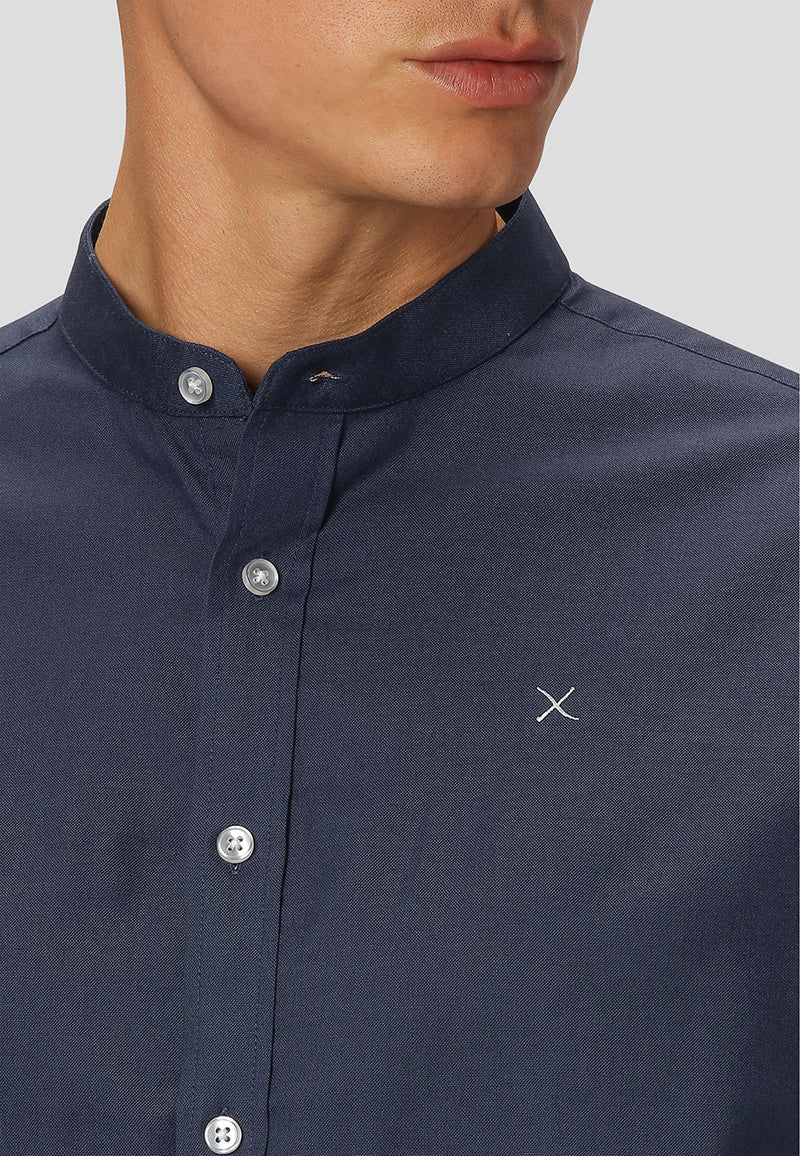 Clean Cut Copenhagen Oxford mandarin collar stretch shirt Shirts L/S Navy