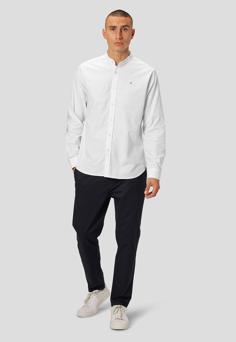 Clean Cut Copenhagen Oxford mandarin collar stretch shirt Shirts L/S White